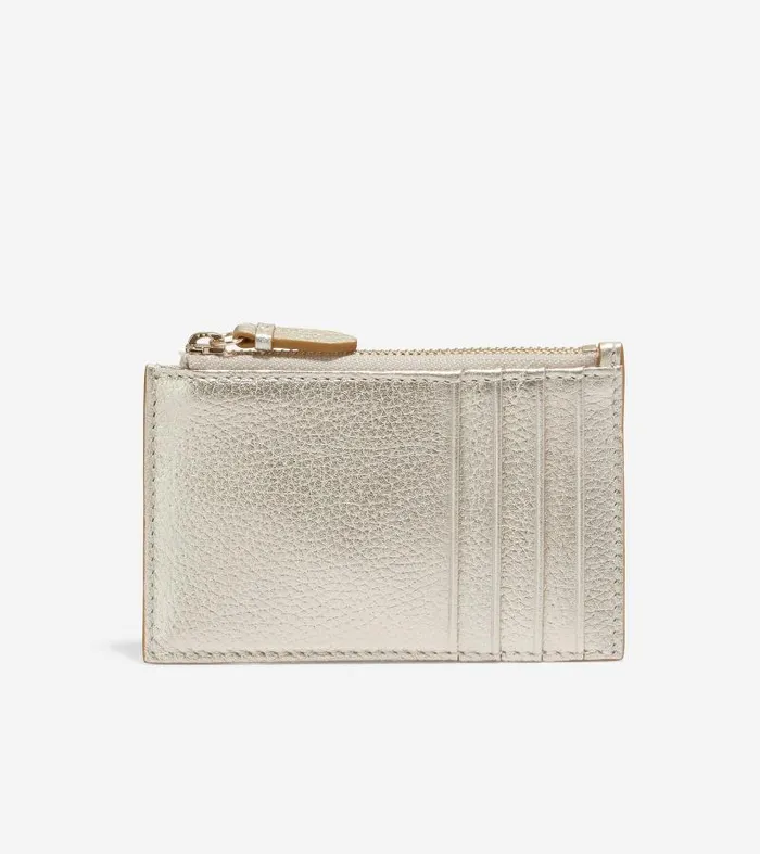 Women Women039s Card Case With Zip Gold Cole Haan Wallets and Card Cases