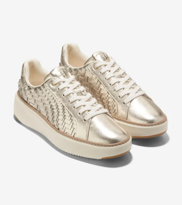 Women Women039s GRANDPR TOPSPIN SNEAKER Gold Cole Haan Sneakers