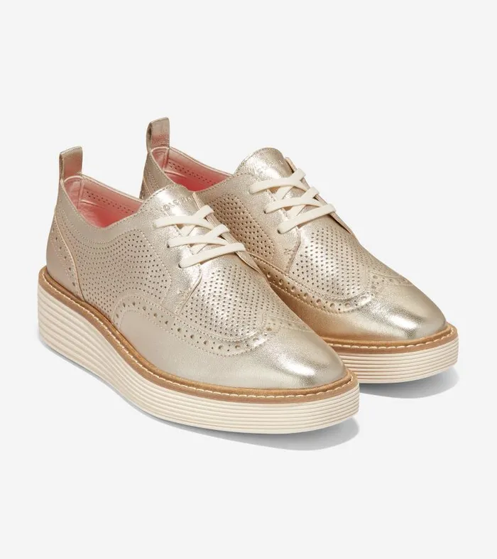 Women Women039s ORIGINALGRAND PLATFORM WINGTIP Gold Cole Haan Oxfords Women Women039s ORIGINALGRAND PLATFORM WINGTIP Gold Cole Haan Oxfords
