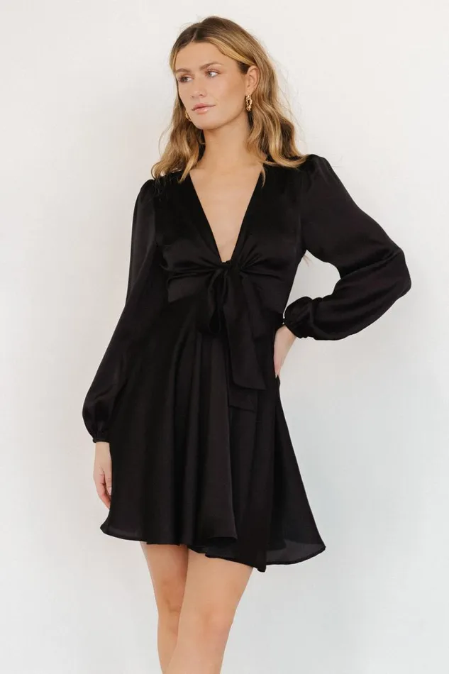 Women Woodbury Satin Mini Dress Black Baltic Born Short Dresses Women Woodbury Satin Mini Dress Black Baltic Born Short Dresses