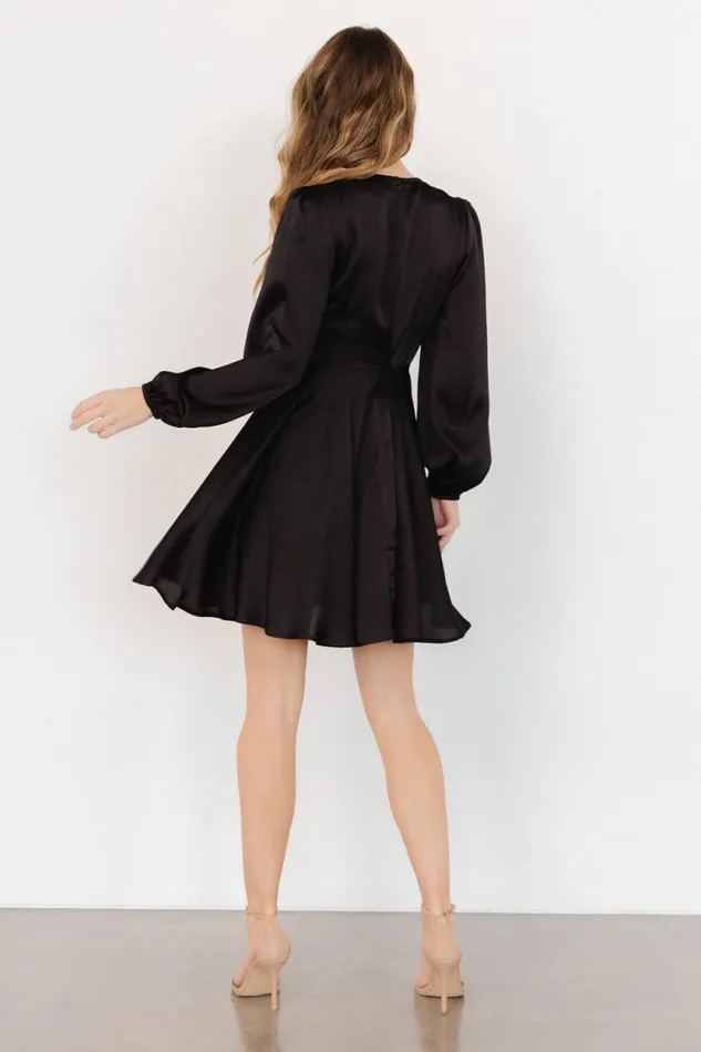 Women Woodbury Satin Mini Dress Black Baltic Born Short Dresses Women Woodbury Satin Mini Dress Black Baltic Born Short Dresses