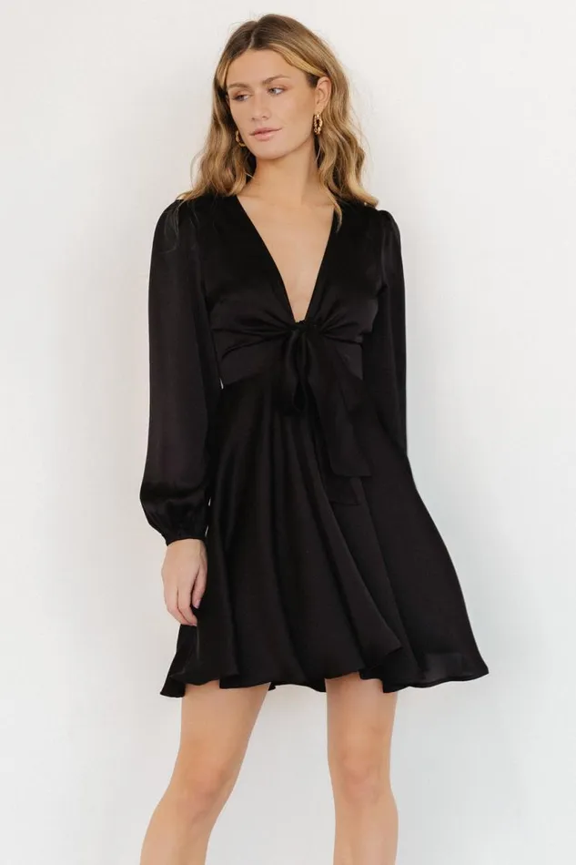 Women Woodbury Satin Mini Dress Black Baltic Born Short Dresses Women Woodbury Satin Mini Dress Black Baltic Born Short Dresses