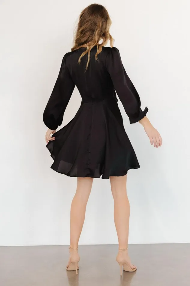 Women Woodbury Satin Mini Dress Black Baltic Born Short Dresses Women Woodbury Satin Mini Dress Black Baltic Born Short Dresses