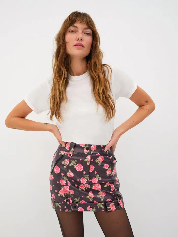 Women Wren Mini Skirt Black For Love and Lemons Bottoms
