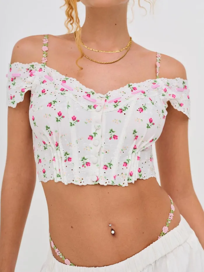Women Xander Bustier White For Love and Lemons Lingerie
