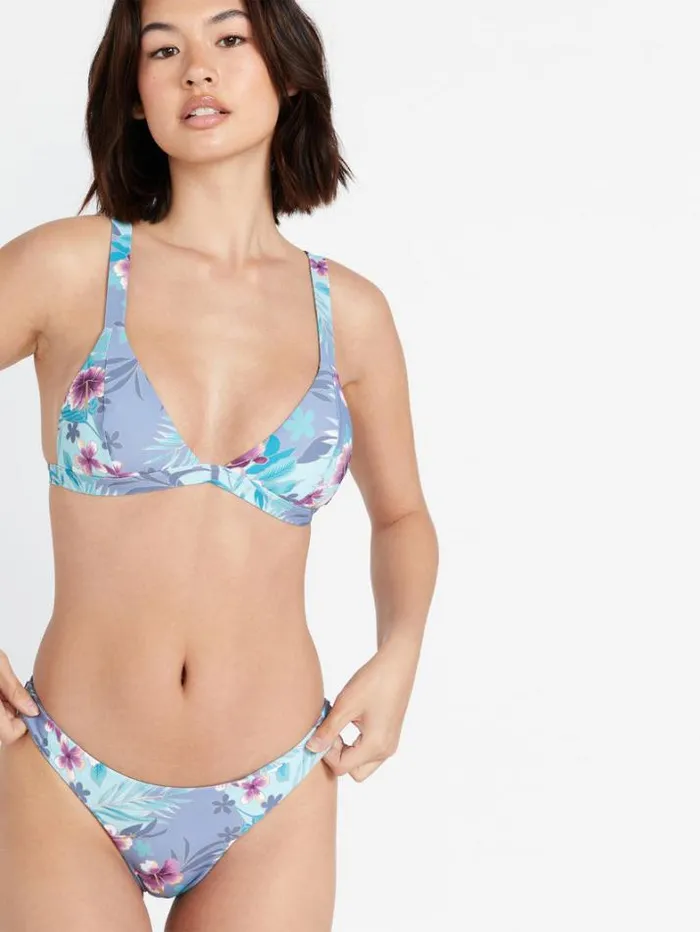 Womens Bikinis Volcom Semi Tropic Fixed Triangle Bikini Top 8211 Washed Blue