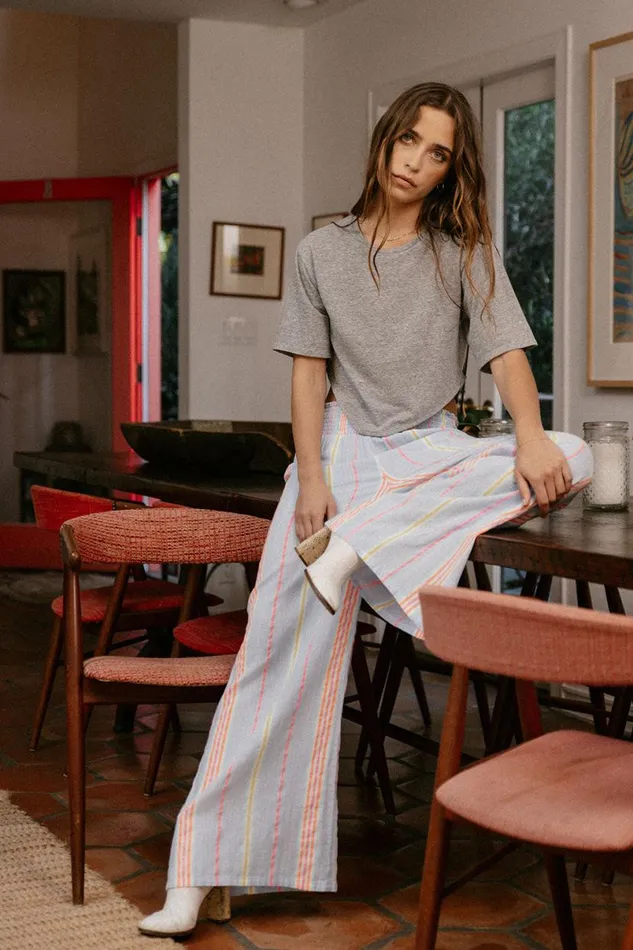 Womens Bottoms Chaser Brand Bari South West Beach Stripe Trouser