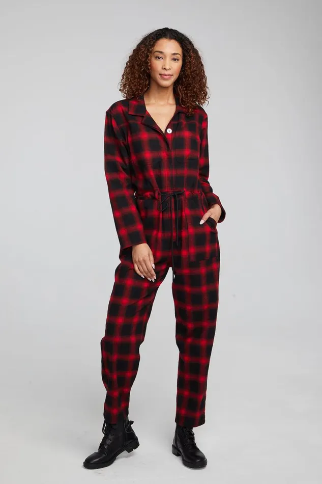 Womens Bottoms Chaser Brand Lexi Sunset Plaid Jumpsuit