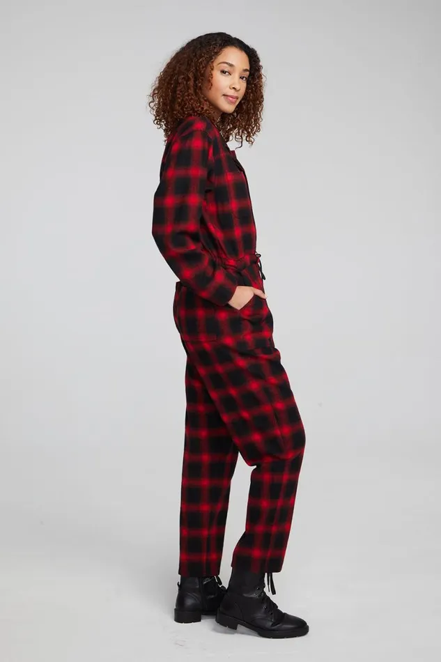 Womens Bottoms Chaser Brand Lexi Sunset Plaid Jumpsuit