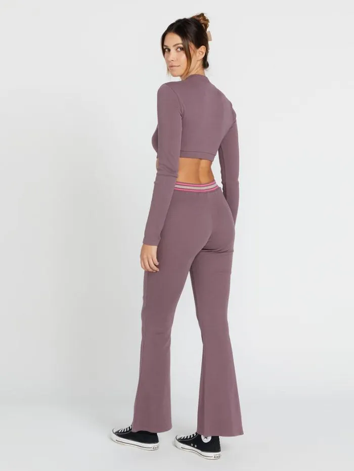 Womens Bottoms Volcom Lived In Lounge Leggings 8211 Acai