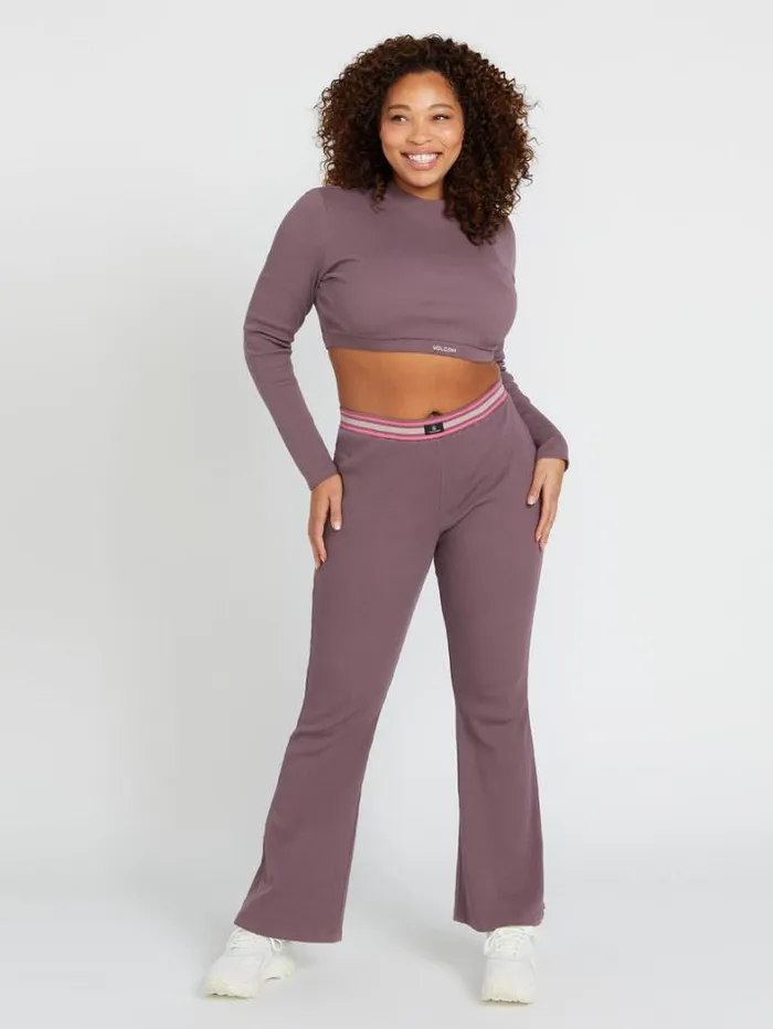Womens Bottoms Volcom Lived In Lounge Leggings 8211 Acai