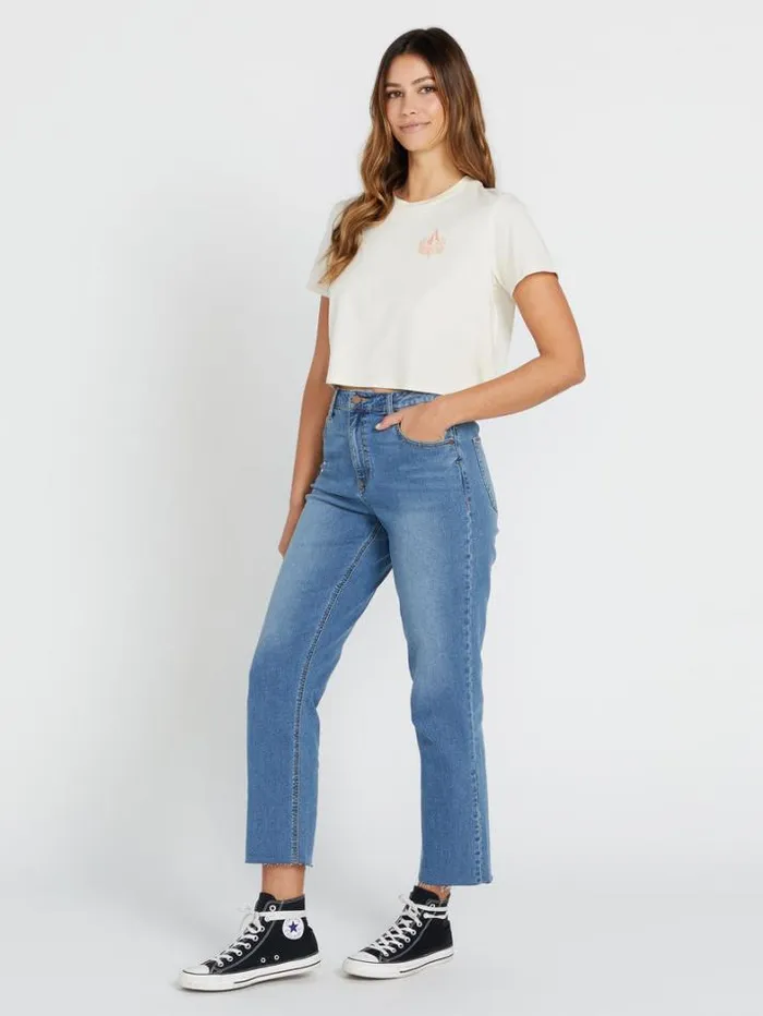 Womens Bottoms Volcom Stoned Straight Jeans 8211 Jasper Blue