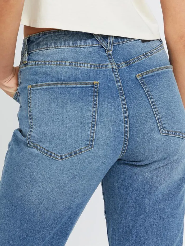 Womens Bottoms Volcom Stoned Straight Jeans 8211 Jasper Blue