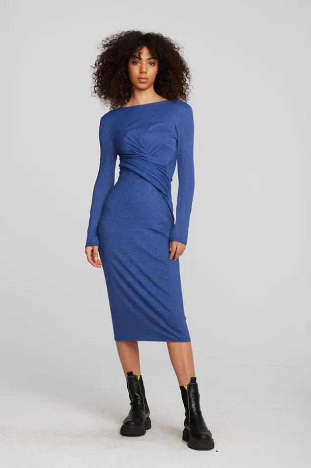 Womens Dresses Chaser Brand Triblend Corset Wrap Midi Dress