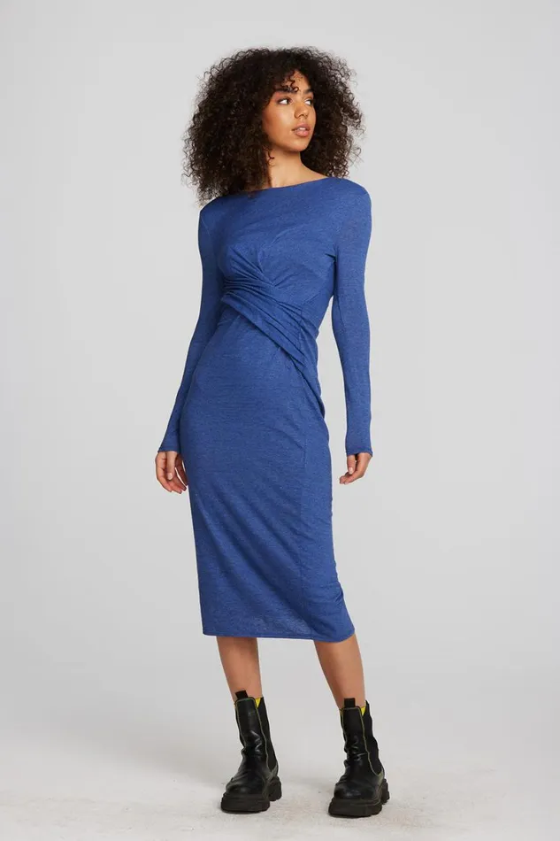 Womens Dresses Chaser Brand Triblend Corset Wrap Midi Dress