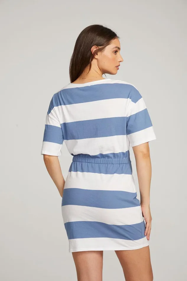 Womens Dresses Chaser Brand Villa Vintage Blue Stripe Mini Dress