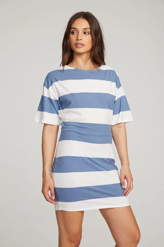 Womens Dresses Chaser Brand Villa Vintage Blue Stripe Mini Dress