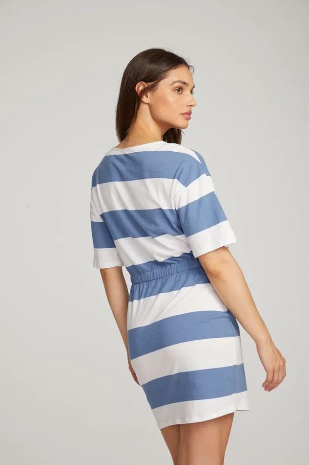 Womens Dresses Chaser Brand Villa Vintage Blue Stripe Mini Dress