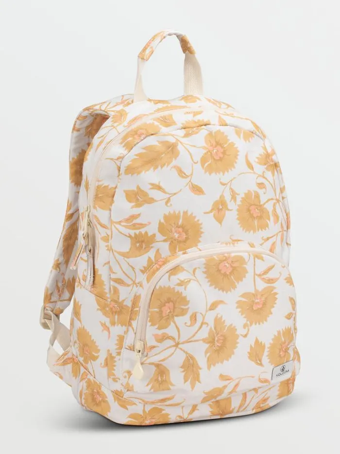 WomensKids Bags and Backpacks Volcom Schoolyard Canvas Backpack 8211 Dust Gold