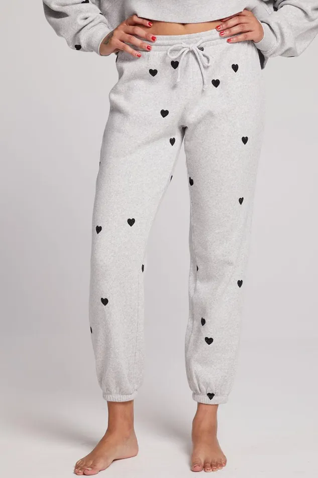Womens Loungewear Chaser Brand Allover Velvet Hearts Pants