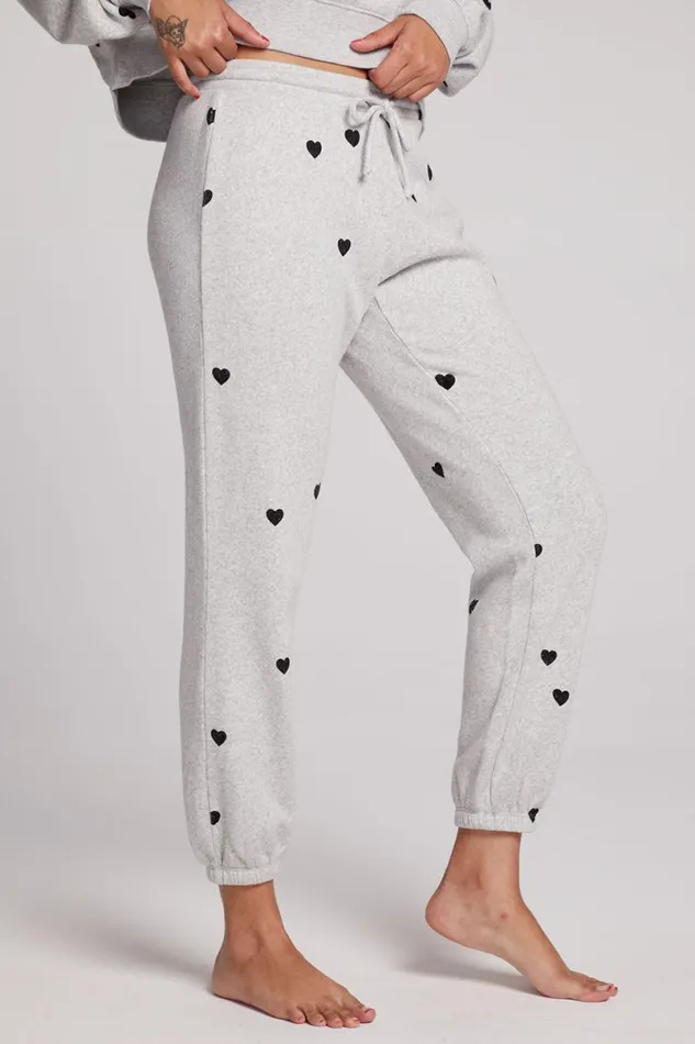 Womens Loungewear Chaser Brand Allover Velvet Hearts Pants
