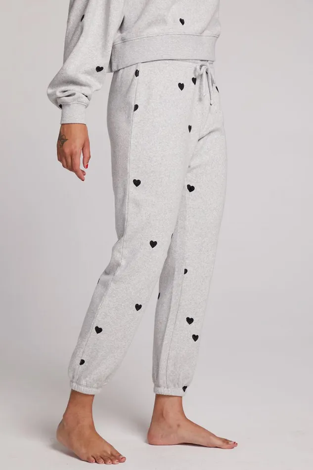Womens Loungewear Chaser Brand Allover Velvet Hearts Pants