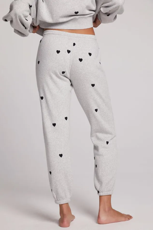 Womens Loungewear Chaser Brand Allover Velvet Hearts Pants