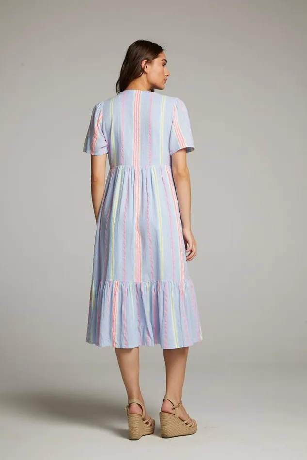 Womens Loungewear Chaser Brand Orange South West Beach Stripe Midi Dress