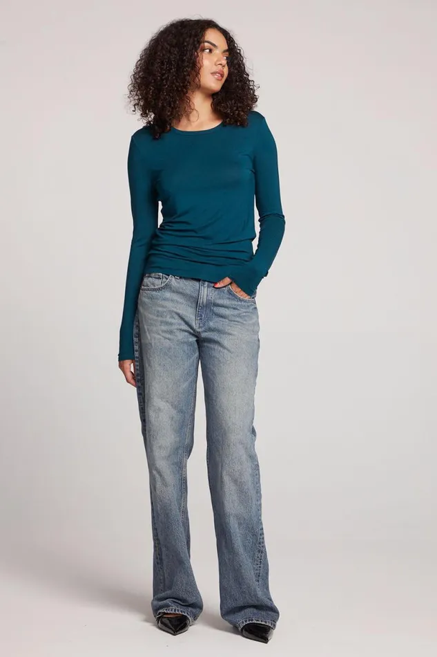 Womens Loungewear Chaser Brand Reeves Dark Sea Long Sleeve