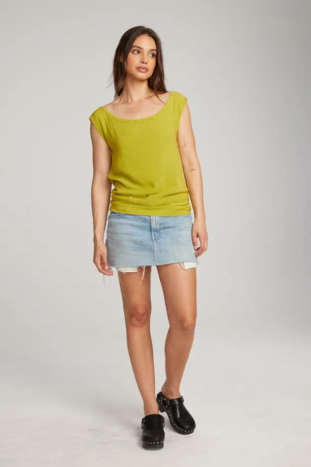 Womens Loungewear Chaser Brand Sleeveless Citron Dolman Tee