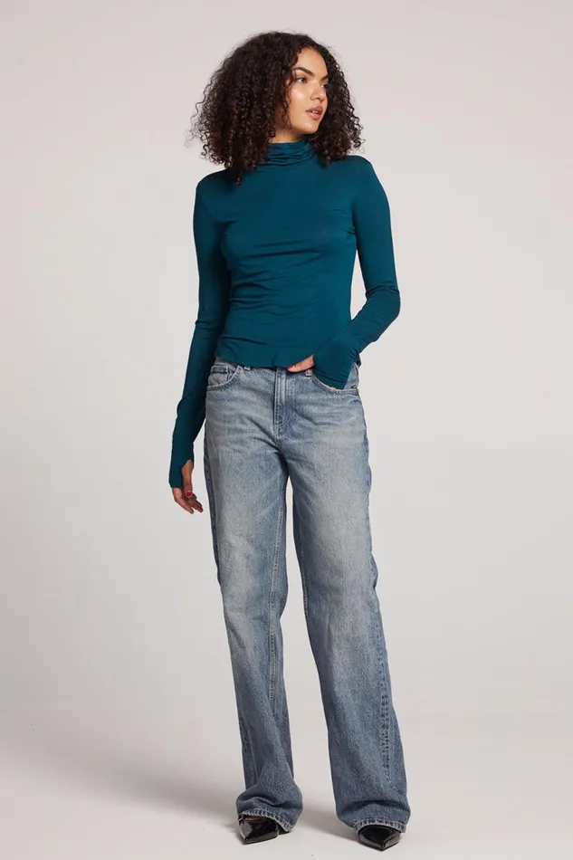 Womens Loungewear Chaser Brand Vicente Dark Sea Long Sleeve