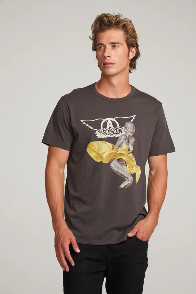 WomensMens Music Chaser Brand Aerosmith Just Push Play Mens Tee