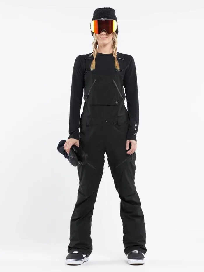Womens Pants Volcom Elm Stretch Gore Bib Overalls 8211 Black