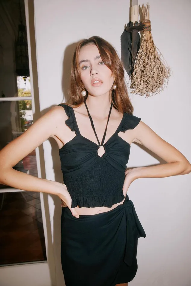 Womens Tops Chaser Brand Alessia Black Blouse