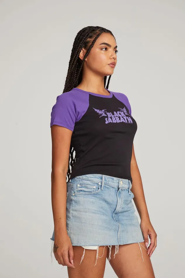 Womens Tops Chaser Brand Black Sabbath Henry Logo Tee