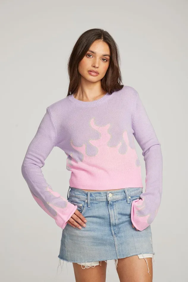 Womens Tops Chaser Brand Flame Sweater