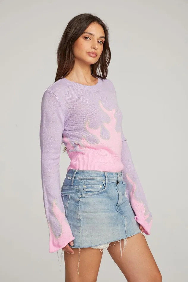 Womens Tops Chaser Brand Flame Sweater