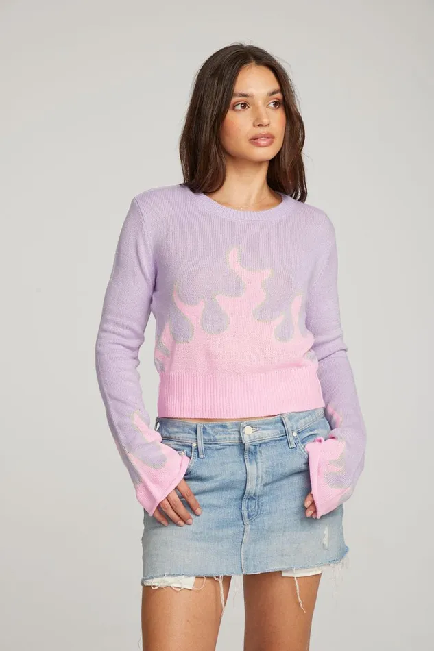 Womens Tops Chaser Brand Flame Sweater
