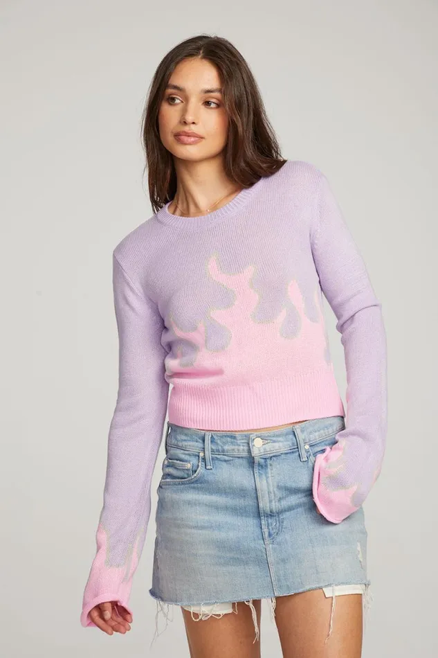 Womens Tops Chaser Brand Flame Sweater