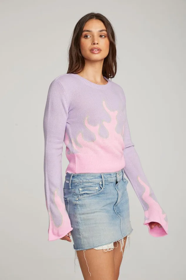Womens Tops Chaser Brand Flame Sweater