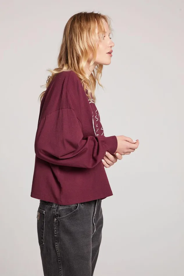 Womens Tops Chaser Brand Grateful Dead Silver Stealie Long Sleeve