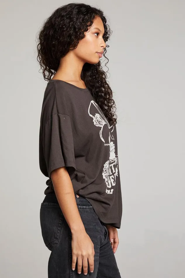 Womens Tops Chaser Brand Grateful Dead Top Hat Skull Tee