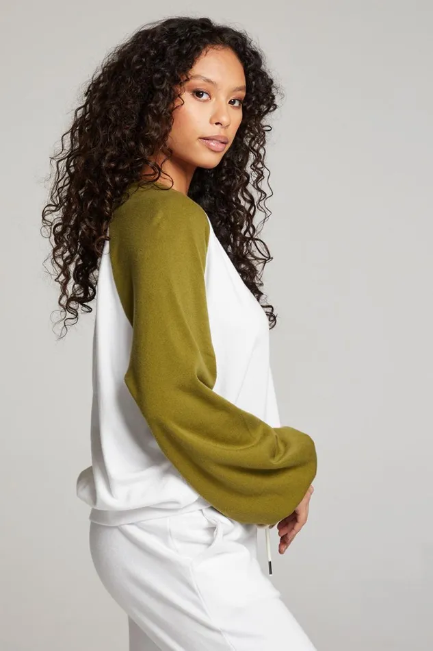 Womens Tops Chaser Brand Hannah Sand Color Block V Neck Pullover