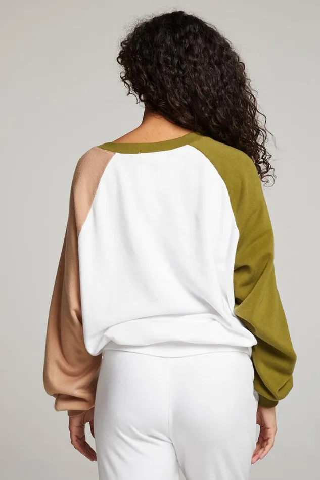 Womens Tops Chaser Brand Hannah Sand Color Block V Neck Pullover