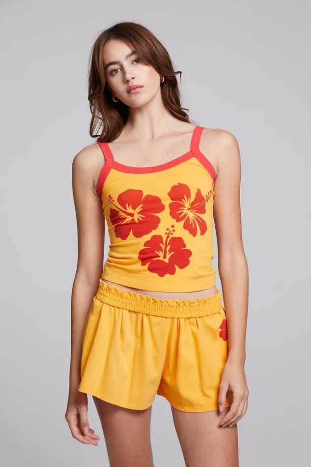 Womens Tops Chaser Brand Hibiscus Tank Top