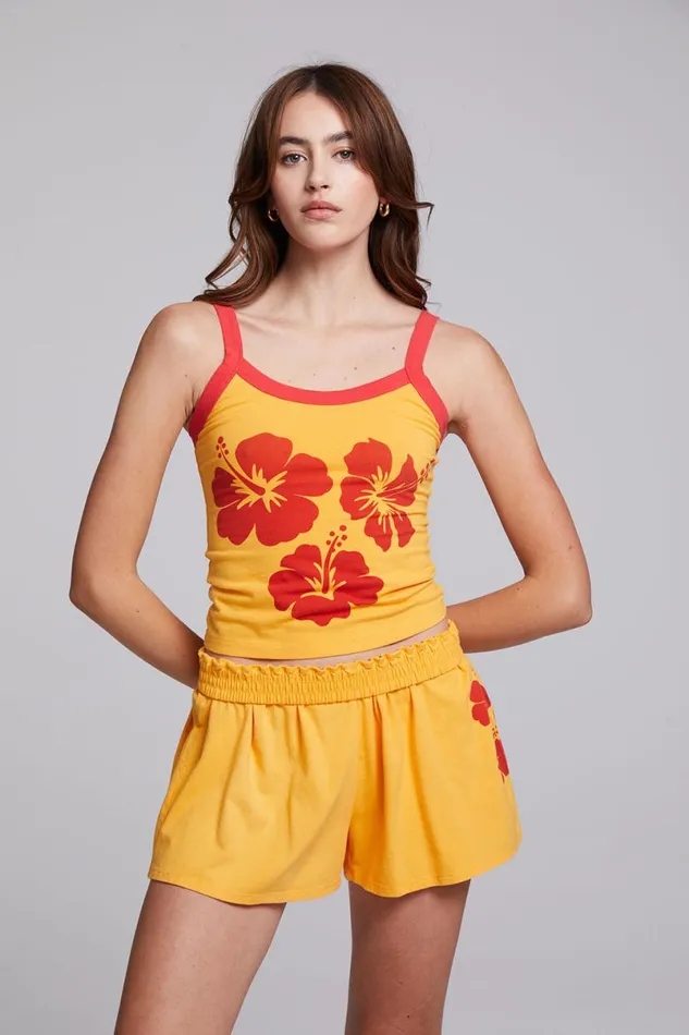 Womens Tops Chaser Brand Hibiscus Tank Top