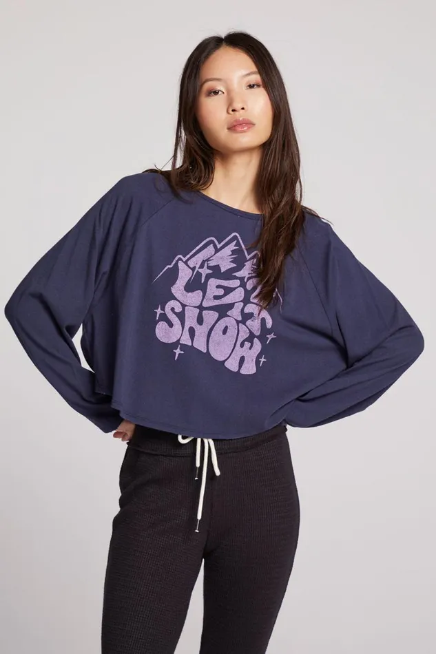 Womens Tops Chaser Brand Let It Snow Pullover