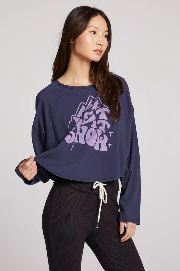 Womens Tops Chaser Brand Let It Snow Pullover