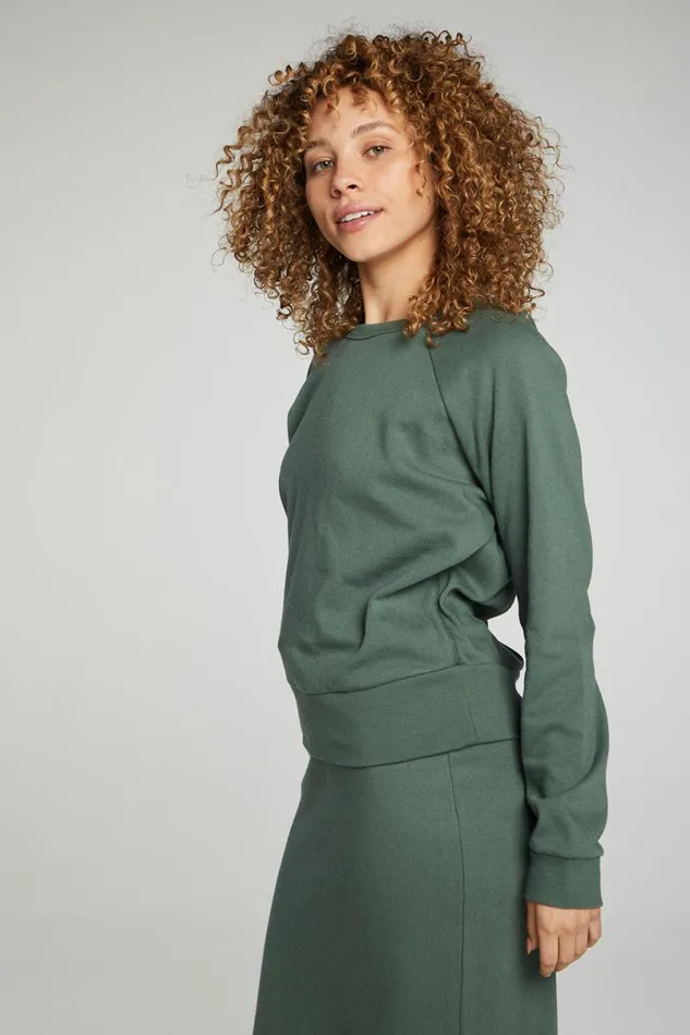 Womens Tops Chaser Brand Long Sleeve Crew Neck Raglan Pullover
