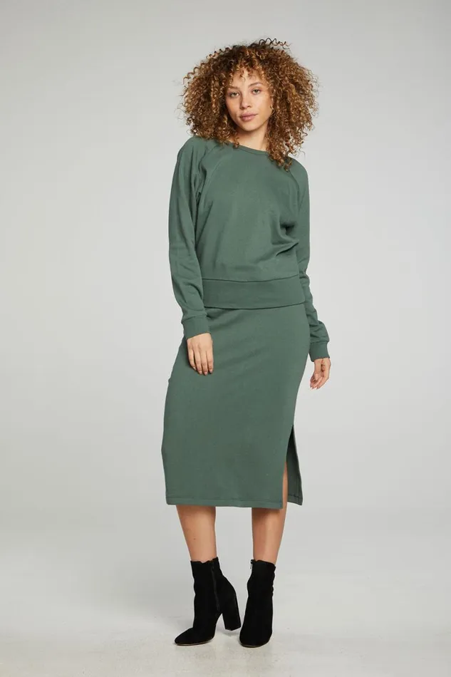 Womens Tops Chaser Brand Long Sleeve Crew Neck Raglan Pullover